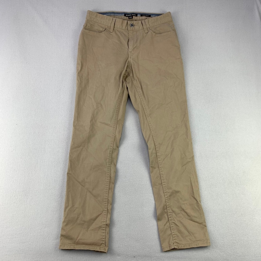 Michael Kors Parker Slim Fit Chino Pants Mens 30/32 Tan Comfort Cotton Stretch